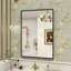 Idina Aluminum Framed Rectangle Wall Bathroom Mirror-826118792-826118793
