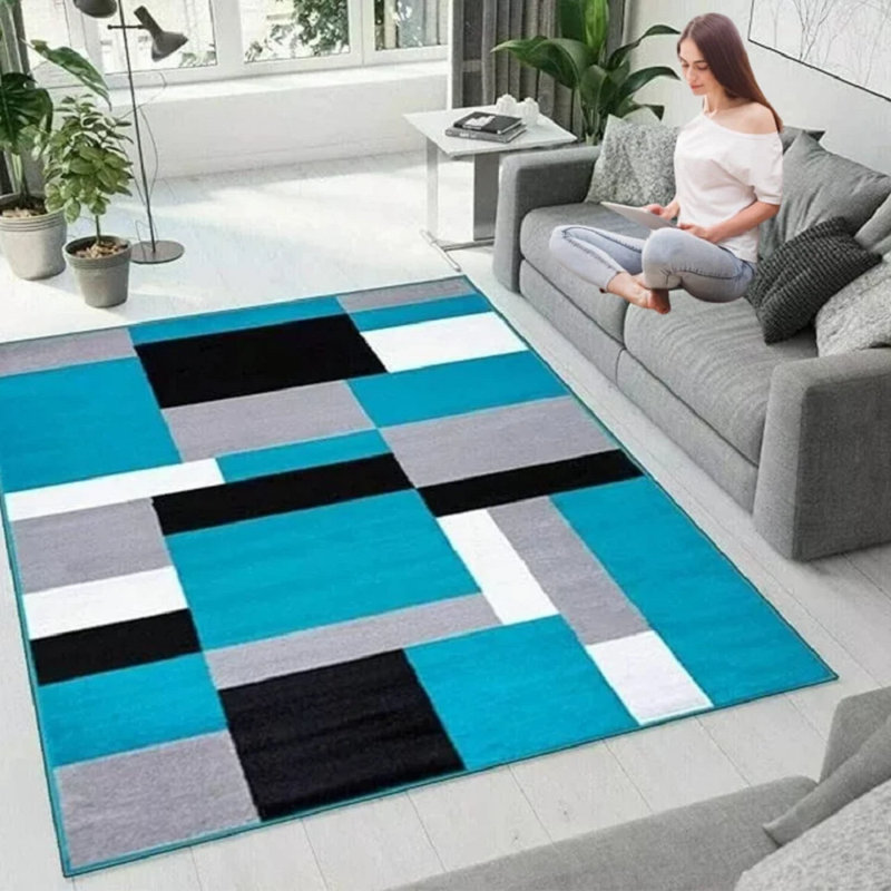 Geometric Indoor / Outdoor Area Rug, Runner 60 x 220 cm