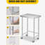 Table de travail en acier inoxydable en 5 tailles (16 x 24, 18 x 24, 18 x 28, 18 x 32, 18 x 36), table de préparation commerciale pour cuisine avec pieds ou roues fixes-572996254
