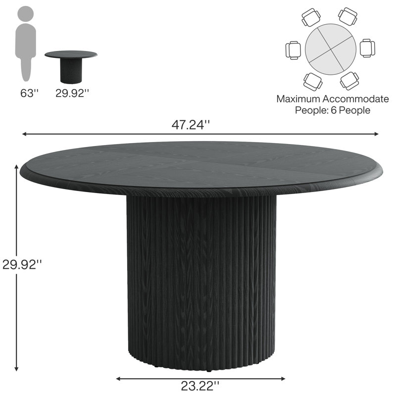 Round Metal Base Dining Table