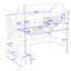 Lit mezzanine simple en métal avec toit-262432228