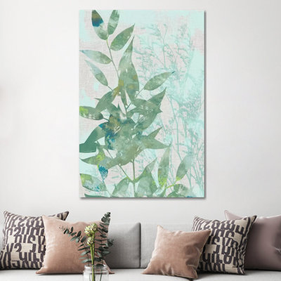 Watercolour Leaf Panel I by Jennifer Goldberger - Wrapped Canvas Painting