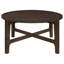 Table basse ronde en bois massif brun foncé Mavis