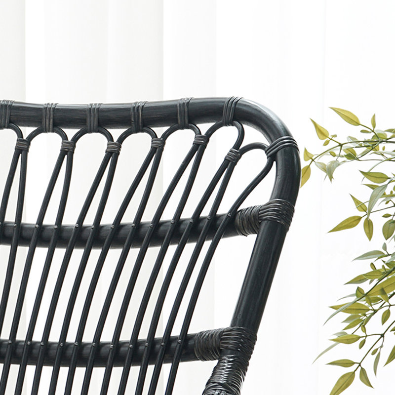 Chaise berçante en bois massif Vintage
