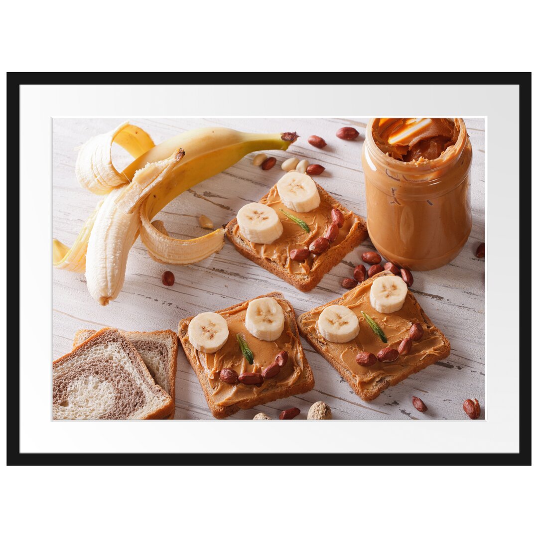 Gerahmtes Poster Erdnussbutter Bananen Sandwich