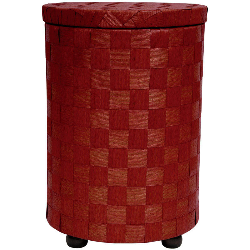 Wicker Laundry Hamper, Mahogany, 25.75" H x 17.25" W x 17.25" D