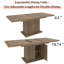 Table de salle à manger extensible de 63 à 78 po avec armoire de rangement, table de salle à manger minimaliste moderne pour 6 à 10 personnes