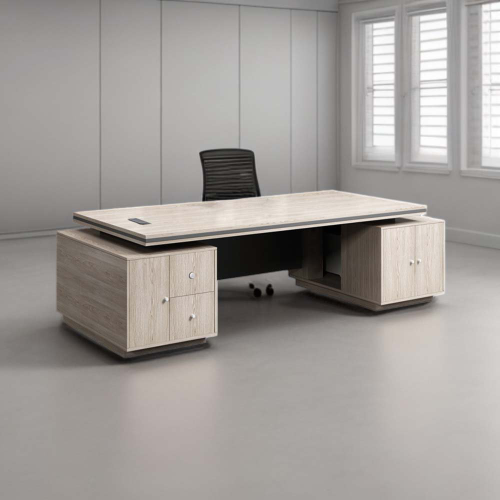 Deconovo Modern Simple Grey Office Desk 1 L-Shaped Executive Desk Office  Set