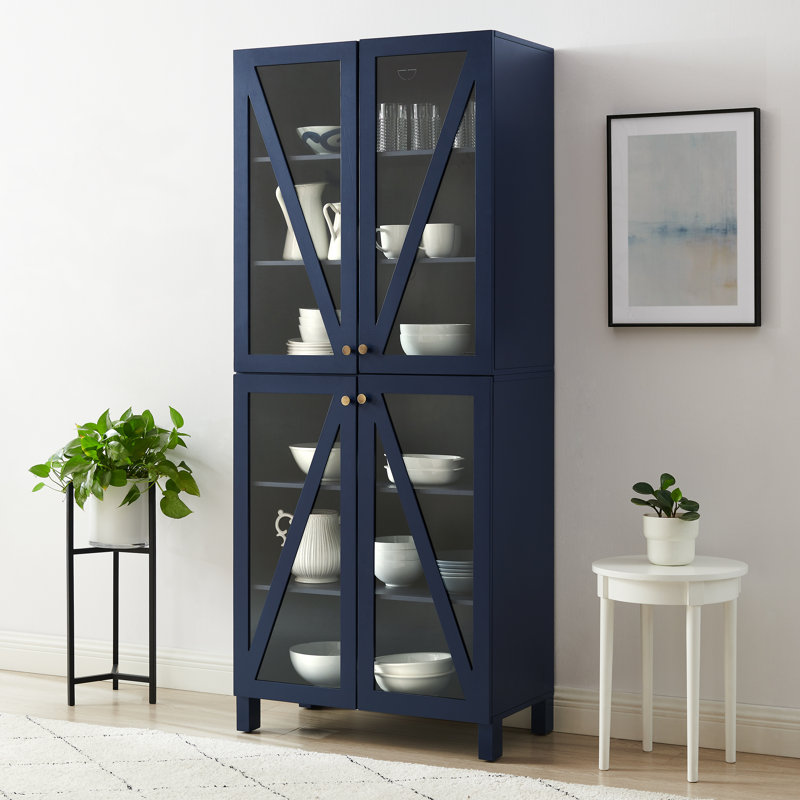 Cyndee 72'' Kitchen Pantry, Navy Blue