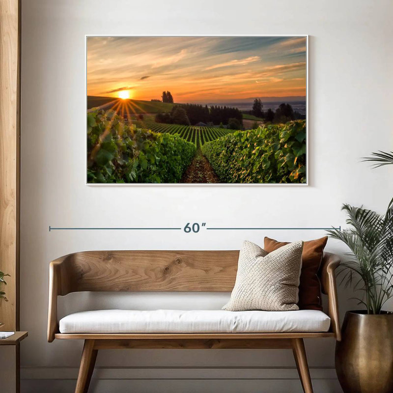 Willamette Vineyard, Cadre flottant blanc, 46 po x 31 po