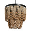 Lustre perlé en bois à 2 niveaux-384460894
