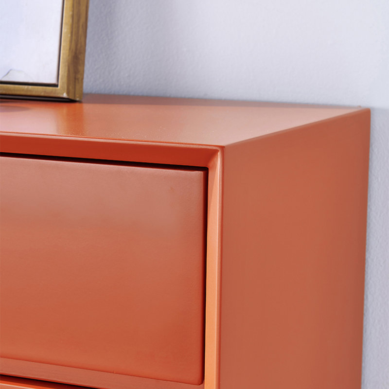 Modern Sideboard Cabinet With 2 Doors, 3 Drawers, Orange Red, 31.5" H x 59.06" W x 15.75" D