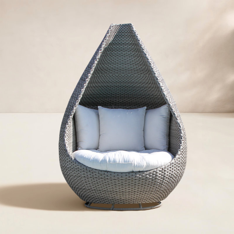 Umber Grey Wicker Cuddle Chair