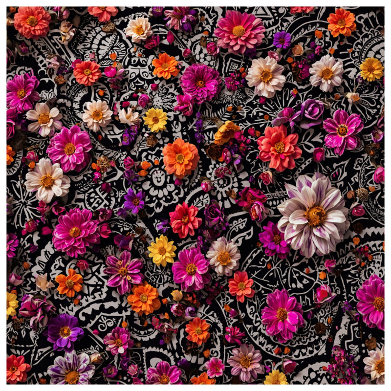 Rideaux de douche colorés à motif floral, L 70 po x H 72 po