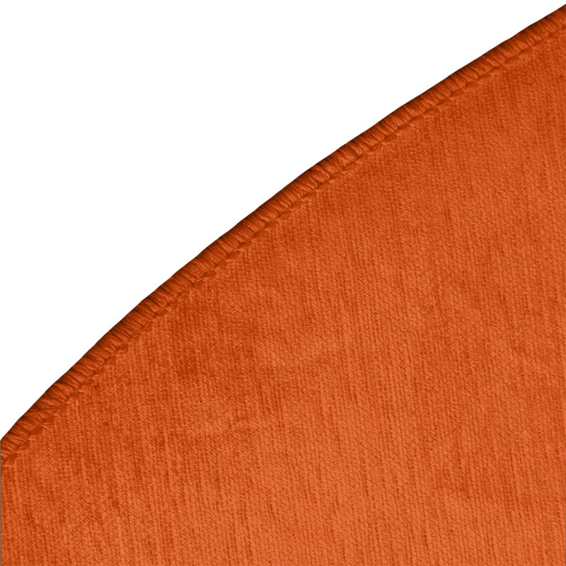 Tapis orange/noir à tissé plat Baltimore, Rond 5 pi