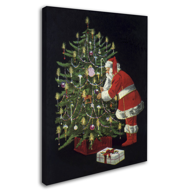 « santa ii », affiche rétro sur toile tendue, H 19 po x l 14 po