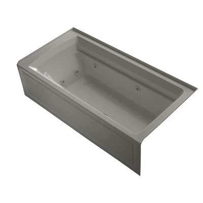 Archer 72" x 36" Alcove Whirlpool Acrylic Bathtub with Heater