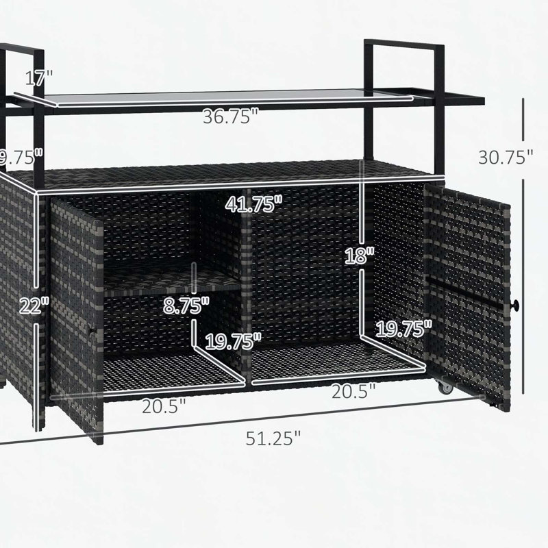 Table de bar en rotin PE