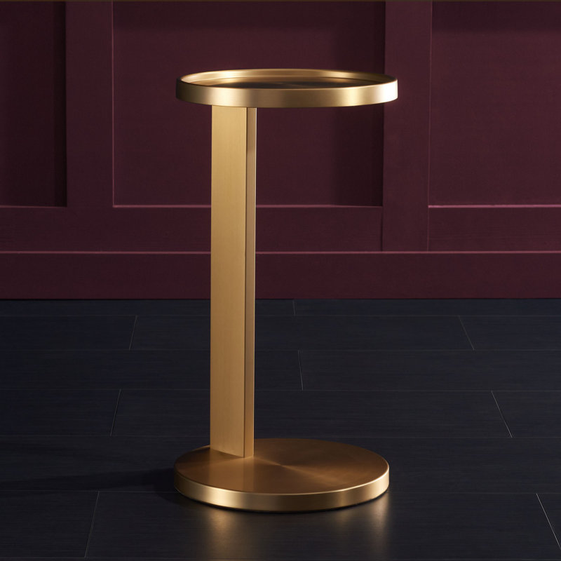 Table de bout en acier C, Antique Brass