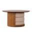 Table basse 31,5 "en bois avec 3 tabourets gigognes en tissu