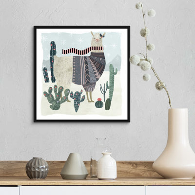 Reproduction d’art sur toile, "fêtes llama II" par Victoria Borges