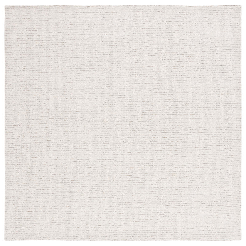 Tapis ivoire / beige en laine touffeté à la main Maja, Carré 4 pi