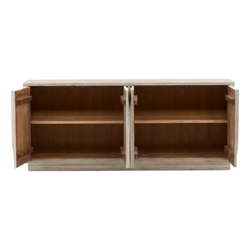 Riley 78" Reclaimed Pine Wood Sideboard, Light Warm Wash