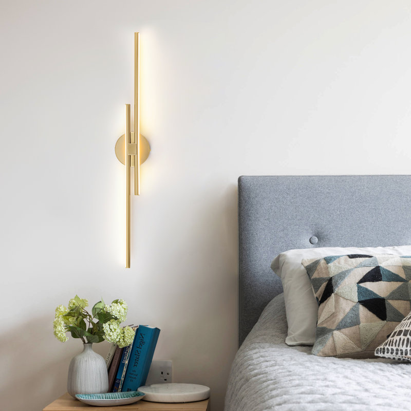 31" W 2-Light Dimmable LED Vanity Light, Gold, 3000K