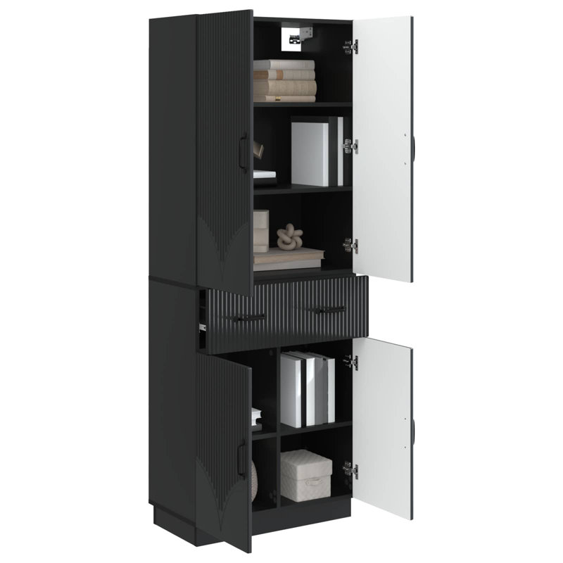 4 -Door 4 Storage Cabinet, Black