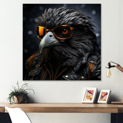 Cool Black Bird Noir Aviators - Art mural sur toile, oiseau