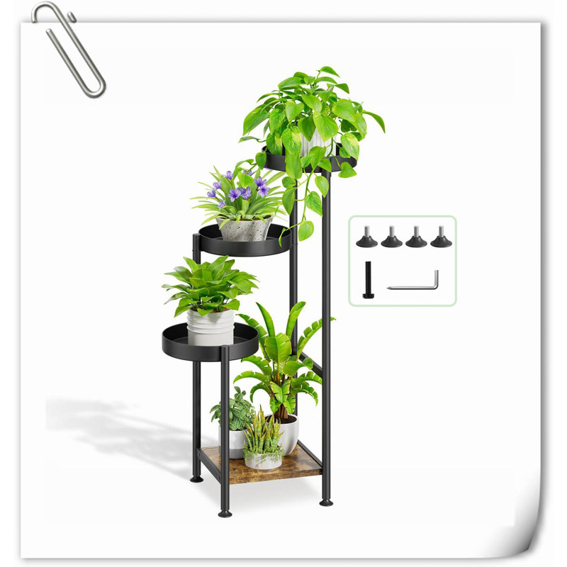 Hermilo Solid Wood Plant Stand 4 Tier
