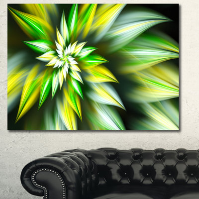 « exotiques vert-spirale fractale », impression sur toile