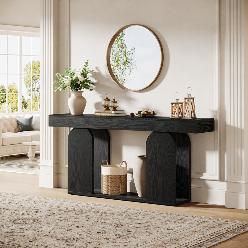 Console de style rustique 70,9 po Gouldner, Noir