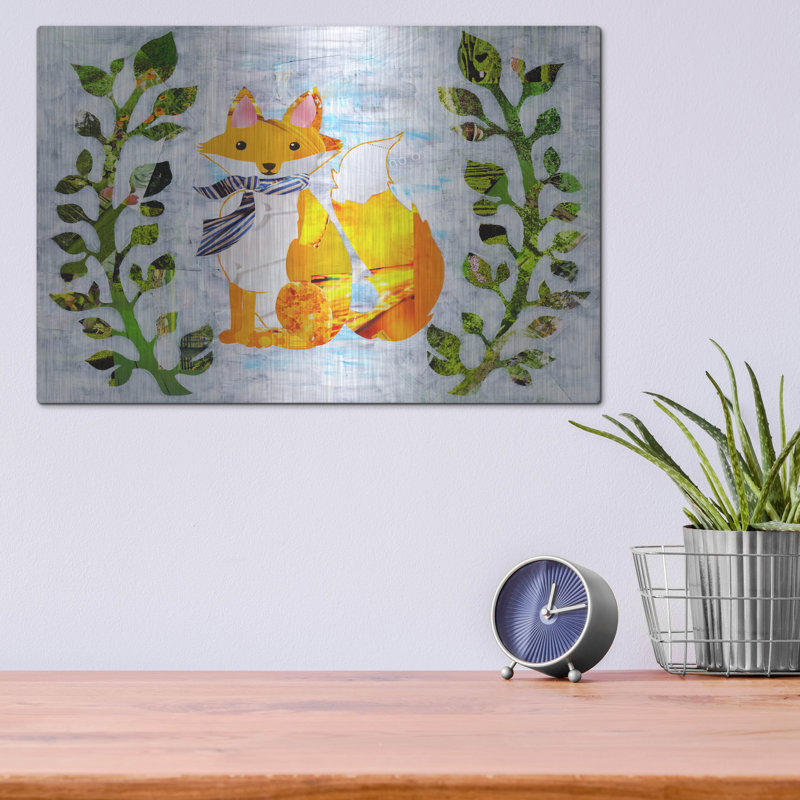 «Fox» par Artpoptart sur métal, H 12 po x l 16 po