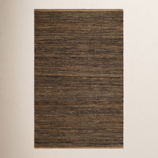 Striped Black/Natural Handwoven Jute Rug