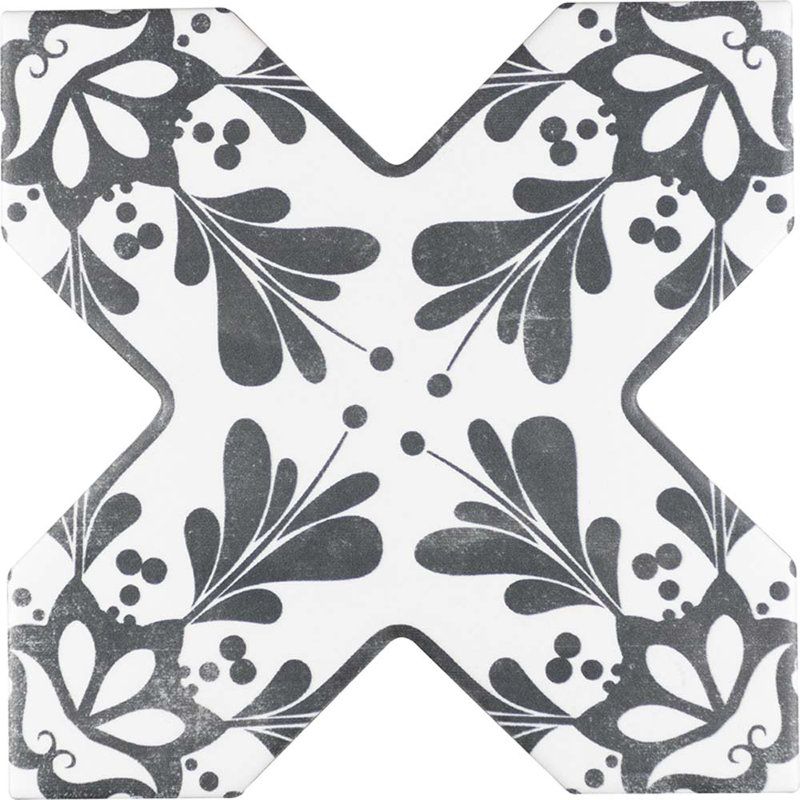 Siena 5.35'' W x 5.35'' L Ceramic Singular Tile, Peppercorn Black