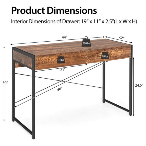 17 Stories Tayibah 78 Extra Long Desk Two Person Desk Large Desk & Reviews  - Wayfair Canada