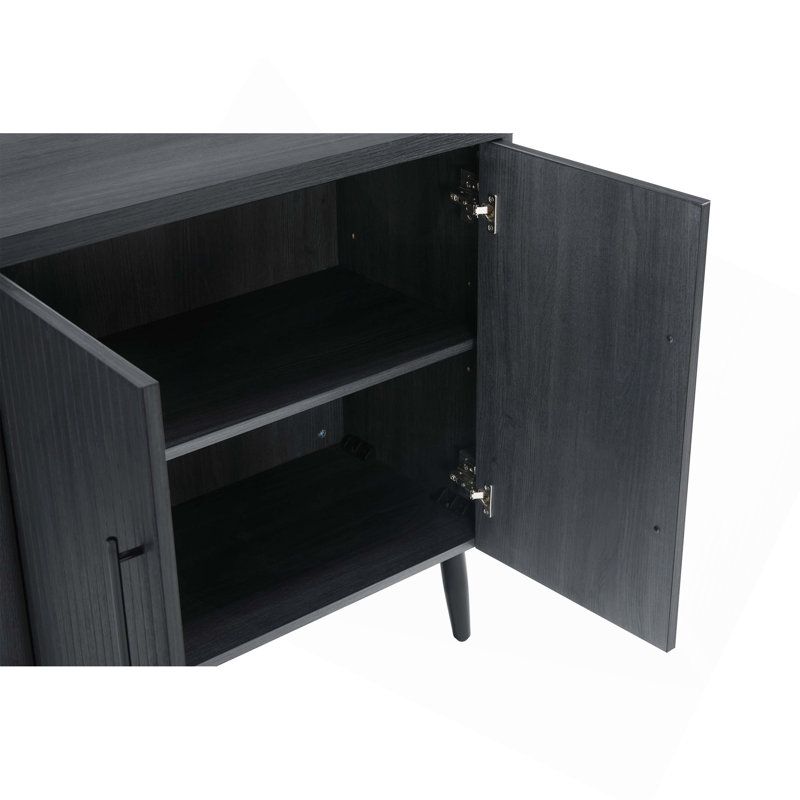 Jodie 31" Fluted Accent Cabinet, Charcoal Gray