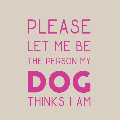 Décalcomanie murale the person my dog pense i