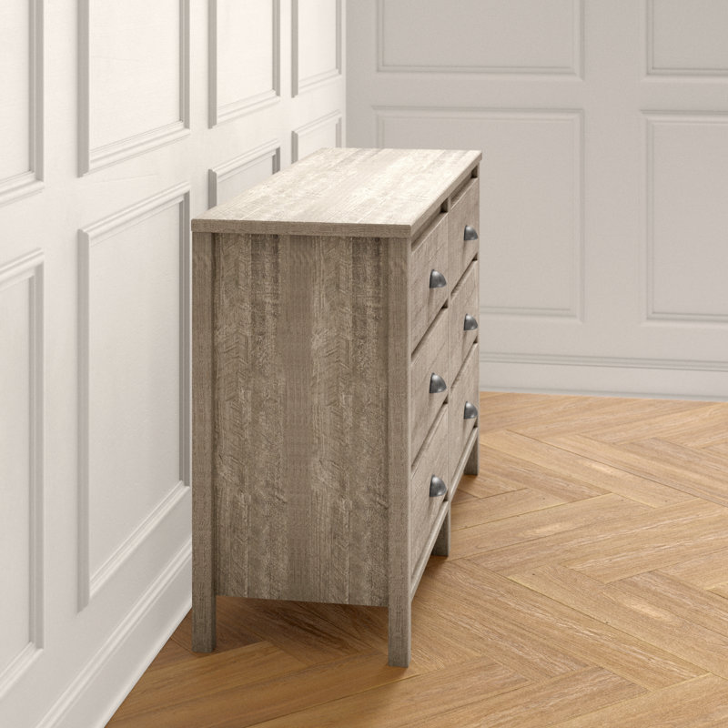Altamirano 6 Drawer 51'' W Solid Wood Double Dresser, Driftwood Gray