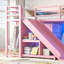 Lit mezzanine Blossom en métal pour enfants (taille standard) avec glissade, échelle et tiroirs de rangement-135825280