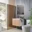 Ensemble de meuble-lavabo mural 24 po, meuble de rangement flottant avec porte-serviettes noir-1933000655