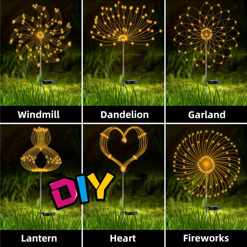 Low Voltage Solar Powered Integrated LED Pathway Light Pack, Gold