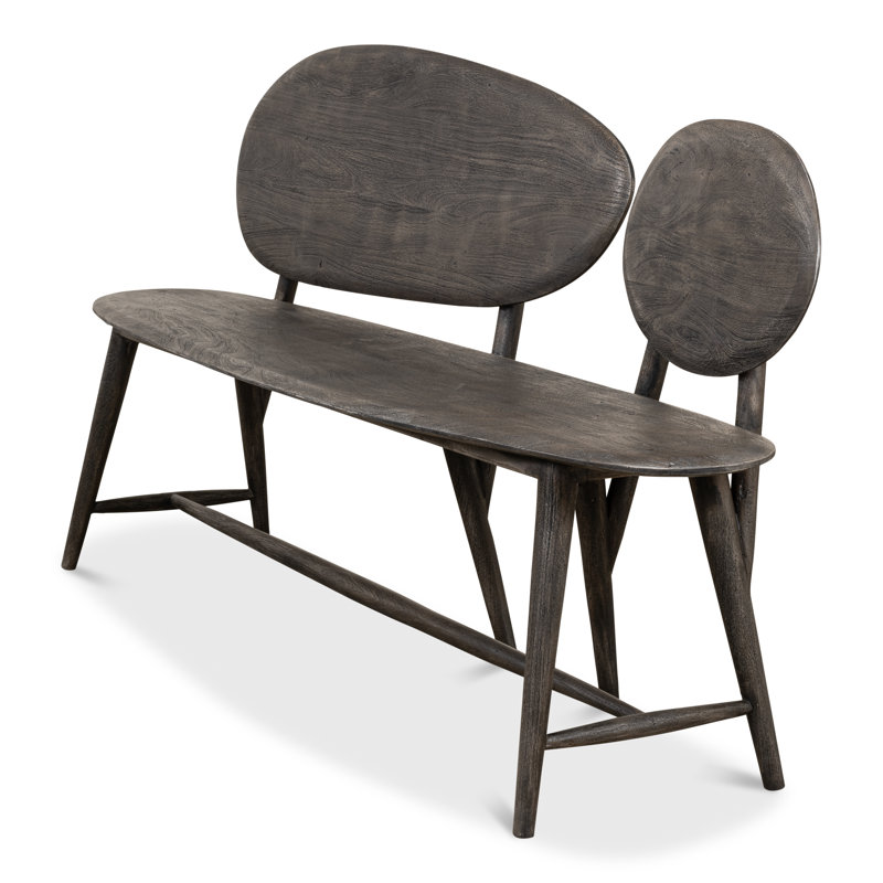 Melva Solid Wood Dining Bench, Gray