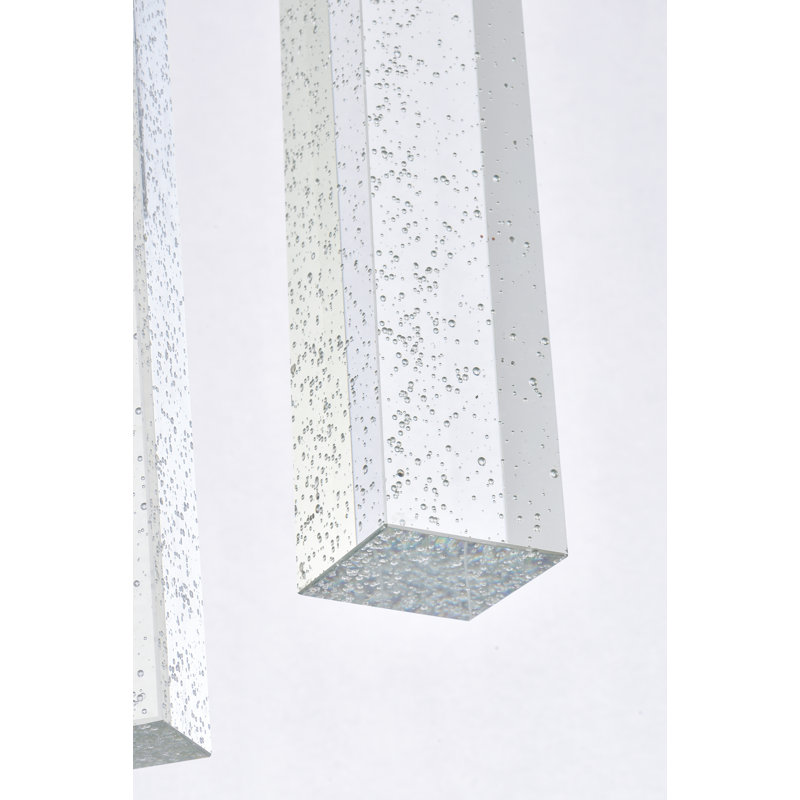 Luminaire suspendu rectangulaire à 5 lumières Aliha, Chrome