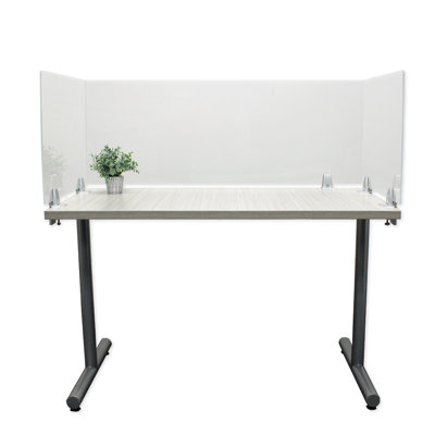 Paravent en acrylique fixé au bureau