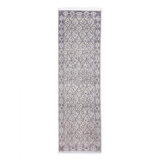 Fine Hand knotted Persian silk & wool 6 Line Nain runner 3'4" X 12'3"