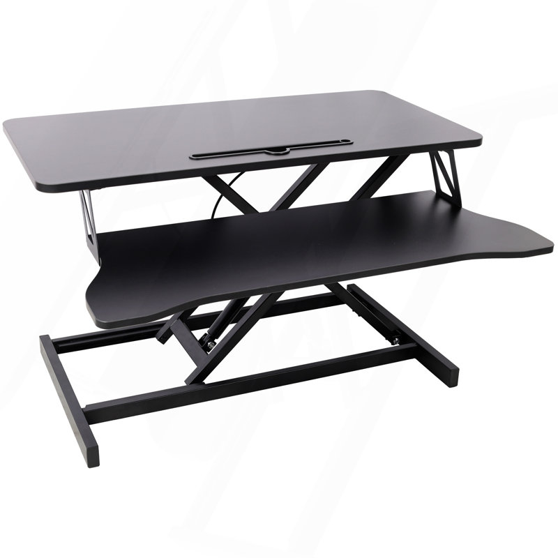 Adjustable Height Standing Laptop Desk,Adjustable Sit To Stand Up Workstation  With Keyboard Tray,Black, Black