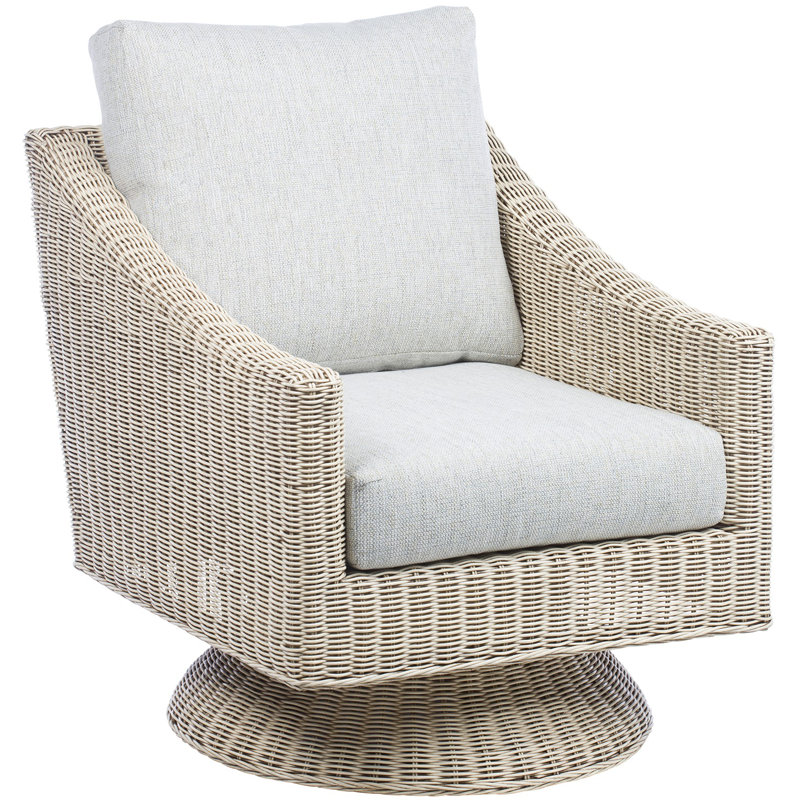 June Wicker Swivel Armchair