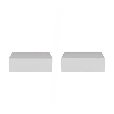 White Floating Nightstands, Set of 2